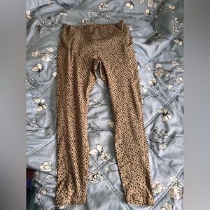Fabletics Tan and Black Animal Print Leggings